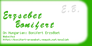 erzsebet bonifert business card